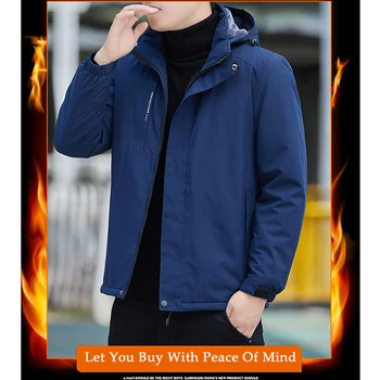 Мужская Уличная куртка 2023 Плюс флис, Утолщенная, с хлопковой подкладкой, Ветрозащитная, теплая, водонепроницаемая зимняя одежда для альпинизма Большого размера