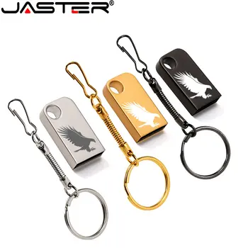 Металлические USB-флешки JASTER Mini 64 ГБ Высокоскоростная Карта памяти Золотисто-Серебряная Ручка-накопитель 32 ГБ Креативная Подарочная Флешка для бизнеса
