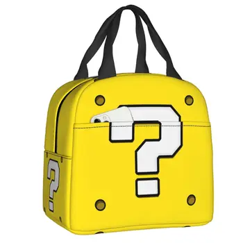 Блок вопросов Marios, изолированная сумка для ланча для женщин, мужчин, герметичная коробка для горячих и холодных ланчей, сумки-тоут для школьников