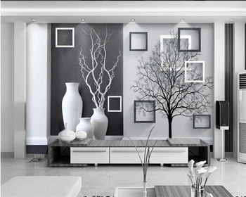 Beibehang обои на заказ украшение дома гостиная обои на заказ современная черно-белая художественная ваза обои для стен 3 d
