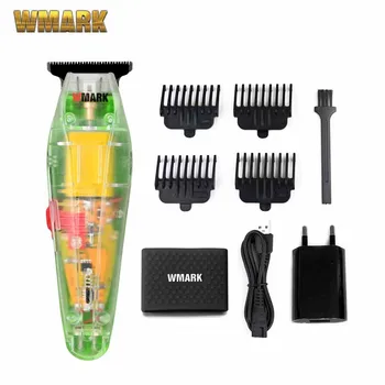 Wmark NG-202W, Прозрачная машинка для стрижки волос, Триммер, парикмахерские ножницы, зеленое дно, ножницы для резьбы, толкатель, масляная головка, электрические нажимные ножницы