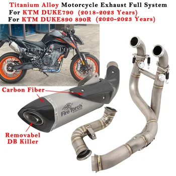 Мотоцикл Ehxuast Moto Escape Полная Система Глушитель Из Титанового Сплава С Передней Соединительной Трубой Для KTM DUKE 790 890 890R 2018-2023