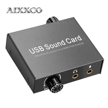 Звуковая карта AIXXCO USB-C Аудио Внешний 3,5 мм Микрофон Аудио Адаптер Звуковая карта для Портативных ПК PS4 Гарнитура USB Звуковая карта