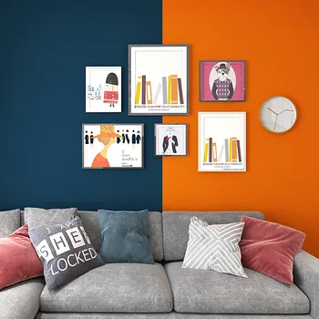 Ярко-оранжевые обои Macaron, однотонный скандинавский простой однотонный модный роскошный стиль, прикроватный диван, фоновые обои