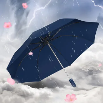 Высококачественный длинный зонт, мужской автоматический солнцезащитный деловой ветрозащитный зонт, дорожные пальто, дождевик Guarda Sol De Praia