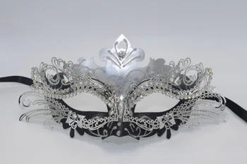 Роскошная маска для вечеринки в Венеции, Карнавальные металлические мужские и женские маски с инкрустацией в виде железной бабочки, инкрустированной бриллиантами