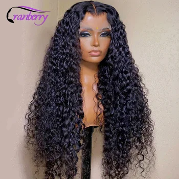 Бразильский парик из натуральных волос с глубокой волной 13X4, волосы цвета клюквы, Глубокие Вьющиеся парики из человеческих волос на кружеве для чернокожих женщин плотностью 180%