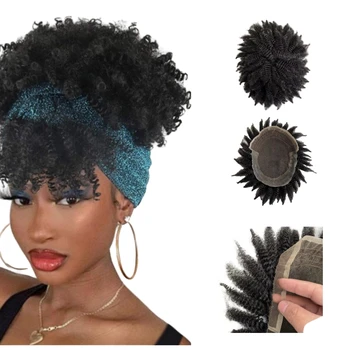 Европейские натуральные волосы #1b Парик из серого лисохвоста в африканском стиле Q6 с кружевами для женщин