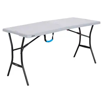 5-футовый столик, раскладывающийся пополам, серый