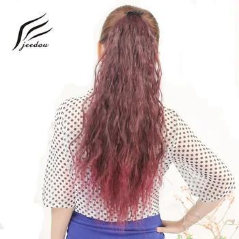 Jeedou Синтетическая Длинная Кудрявая лента для наращивания волос в виде конского хвоста Коричневого, синего, розового, фиолетового, натурального цвета