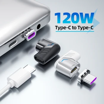 Магнитный адаптер ANMONE 120 Вт USB Type C Type-C Штекерно-магнитный разъем USB C Для Mackbook Pro Phone PC Tablet USB-C
