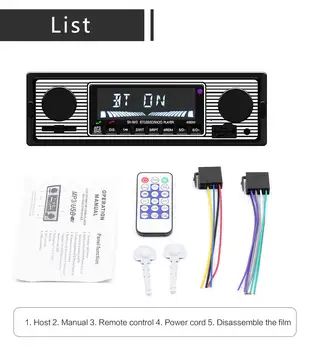 Автомобильный Радиоприемник 1 DIN Стерео FM, совместимый с Bluetooth MP3 Аудиоплеер, Мобильный телефон с Громкой связью, цифровой USB/SD С встроенным В приборную панель входом Aux