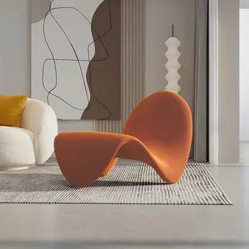 Скандинавская ткань для дивана, Итальянская мебель для гостиной, Небольшая квартира, Дизайнерский отель, технология Lamb Velvet, Одноместный диван-кресло