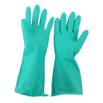 6 пар нитриловых рабочих перчаток Зеленого цвета для защиты безопасности Рабочие перчатки с флокированной подкладкой Для бытовой безопасности Защитные нескользящие