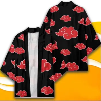Оверсайз, Японское Традиционное Кимоно, Кардиган, Мужская рубашка с коротким рукавом, Аниме 