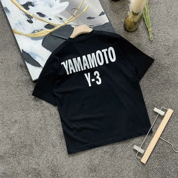 Y-3 Y3 Yohji Yamamoto 23SS Мужской Повседневный Топ с фирменным принтом, Свободная Летняя модная Спортивная футболка