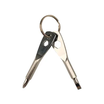 1 Комплект Многофункциональных Отверток из нержавеющей Стали Mini EDC В форме ключа, Отвертки с прорезями, Брелок для Ключей, Карманный инструмент Для Ремонта
