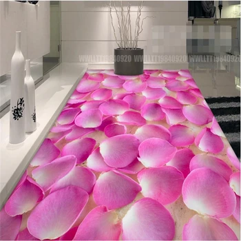 beibehang Пользовательские фото напольные наклейки с росписью стен красивые лепестки роз 3D напольная плитка papel de parede 3d para sala atacado