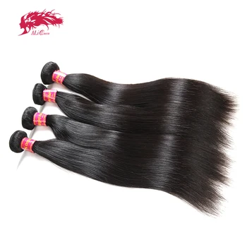 Пучок прямых человеческих волос Ali Queen, Бразильское Плетение из натуральных волос, Натуральное наращивание волос, двойной рисунок натурального цвета