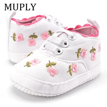 Обувь для маленьких девочек, Белая Кружевная Мягкая обувь с цветочной вышивкой, обувь Для Предварительной Ходьбы, Детская обувь для малышей, Первый Ходок, Бесплатная доставка