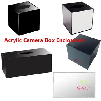 Черная/серебристая акриловая коробка для салфеток для YI/Nest Cam/Dropcam/GoPro Hero ECT для домашнего корпуса камеры с часами