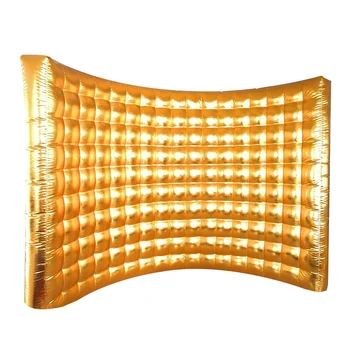 10-футовый серебристо-золотой надувной фон для фотобудки с воздуходувкой, Надувная стена для рекламы свадебной вечеринки