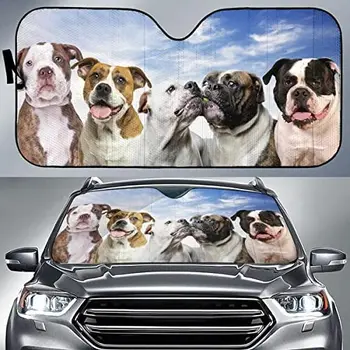 Забавный Автомобильный Солнцезащитный Козырек для любителей собак с рисунком американского Бульдога, Идея подарка для мамы американского Бульдога, Прочное Лобовое Стекло автомобиля