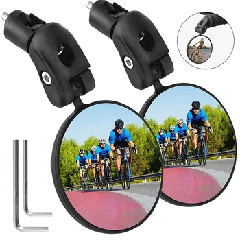 Вращающиеся очки заднего вида для велосипеда, зеркало на руле для шоссейного велосипеда, Регулируемые широкоугольные зеркала заднего вида для безопасной езды на велосипеде