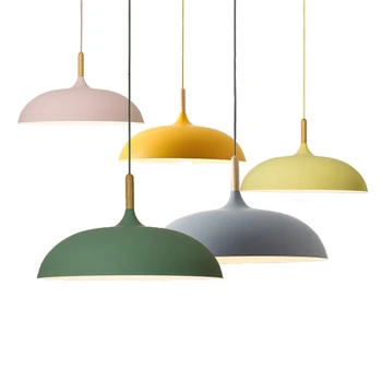 Креативные светодиодные подвесные светильники Nordic Aluminum для гостиной Простые подвесные светильники Macaron для кафе или ресторана