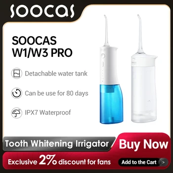 SOOCAS W3 Pro W1 Ирригатор для полости рта USB Перезаряжаемый Водяной Флоссер Портативный Стоматологический 4 Насадки Водоструйный Очиститель Зубов