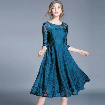 Женское облегающее кружевное платье средней длины средней длины большого размера