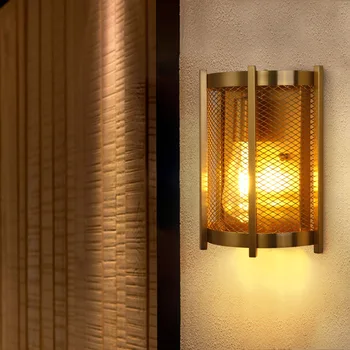 Американский ретро Настенный светильник для помещений, Кованая сетка, Антикварный Декор для спальни, гостиной, Коридора, прохода, Декора стен, освещения входа