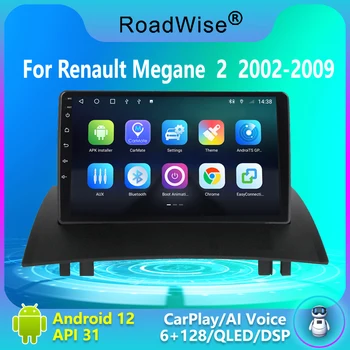 Дорожный для Renault Megane 2 2002 - 2005 2006 2007 2008 2009 Android 12 Carplay Авторадио Мультимедийный видеоплеер 2Din DVD GPS