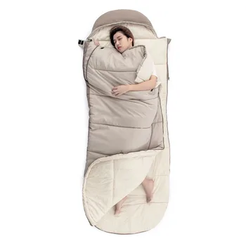 Хлопчатобумажный Спальный Мешок Naturehike FEEDER С Расширением В Виде Конверта, Сплайсируемый Спальный Мешок На Открытом Воздухе Для 1-2 Человек, Одеяло С Капюшоном