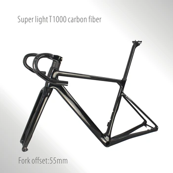 2023 Новая Полностью Скрытая Велосипедная рама для велокросса T1000 Из углеродного гравия С аэро-рулем