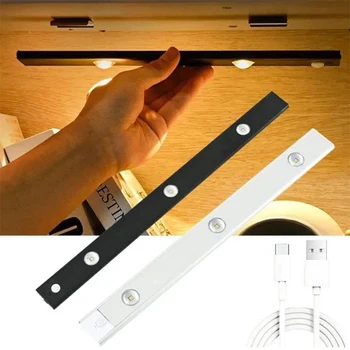 USB светодиодный датчик ночного освещения Беспроводной Ультратонкий светильник для охлаждения вина 3 Цвета Для кухонного шкафа, шкафа для спальни, внутреннего освещения