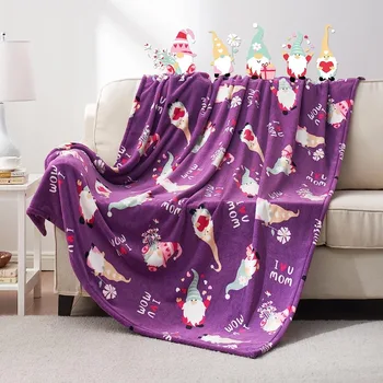 Мягкое одеяло Подарочное Фиолетовое на день рождения Санта Клауса, теплое и удобное Легкое одеяло, подходящее для путешествий в автомобиле в любое время года