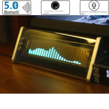 Ретро-ностальгические экранные часы VFD + Анализатор музыкального спектра + Приемник Bluetooth 5,0 + 2-полосный аудиопереключатель