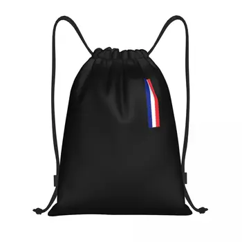 Изготовленный На заказ Флаг Франции Рюкзак с завязками, сумки для Мужчин И женщин, Легкий Французский Патриотический рюкзак для спортзала, сумки для покупок