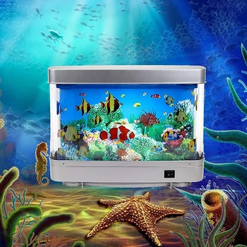 Искусственные лампы для аквариума с тропическими Рыбками Декоративный Ночник для Аквариума Виртуальный океан Динамическая светодиодная настольная лампа Милый Подарок для декора комнаты