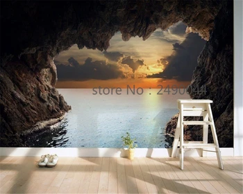 Изготовленная на заказ фотообоя с пейзажем на фоне телевизора и дивана, обои papel de parede для стен, 3D обои, домашний декор