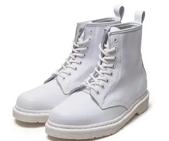 зимние белые мужские ботинки Goodyear ручной работы в американском стиле, уличные мотоциклетные ботинки Martin на шнуровке