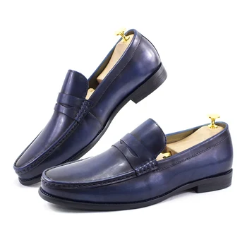 Роскошные Мужские Лоферы-пенни из натуральной кожи, мужские повседневные офисные модельные туфли в деловом стиле для мужчин, Модная Вечерняя Свадебная официальная обувь