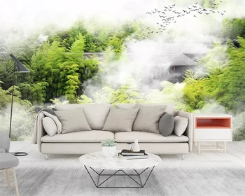 Beibehang Настенные обои облако бамбуковый лес дом освежающий пейзаж ТВ фон настенные украшения для дома настенные 3D обои