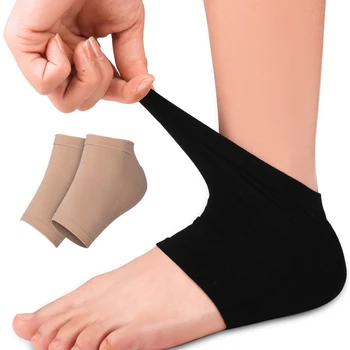 Уход за ногами 1 пара Защитных гелевых носков для сухой кожи ног, Предотвращающих появление трещин, Сплошной цвет, защита для пятки, Увлажняющий Гель, носки для пятки
