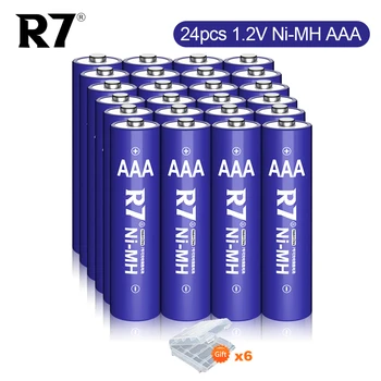 R7 Брендовая батарея AAA 1,2 В Ni-MH AAA Аккумуляторные батареи 800 мАч 3A aaa аккумулятор для фонарика с коробкой для хранения батареек AAA/AA