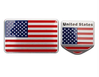 Набор Американских значков с эмблемой на боковой двери багажника с Флагом США, наклейки, автомобильные аксессуары