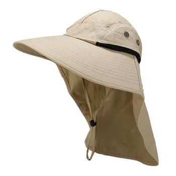 Мужская Летняя Солнцезащитная шляпа с Регулируемым сетчатым клапаном UPF50 + С широкими полями, легкая Дышащая кепка для рыбалки на открытом воздухе