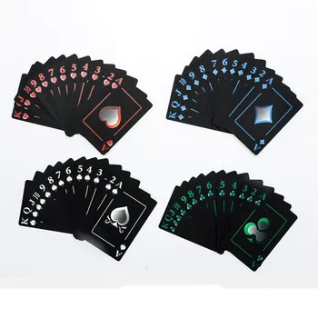 2 компл./лот Черные Пластиковые Игральные Карты Black Elf Poker Карты Знаменитостей для Покера Водонепроницаемая Бумажная Коробка Для Игральных Карт