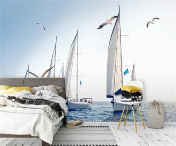 Настройте любой размер 3D обоев фрески в скандинавском минималистском стиле морские пейзажи гостиная телевизор диван фон отеля наклейки papel